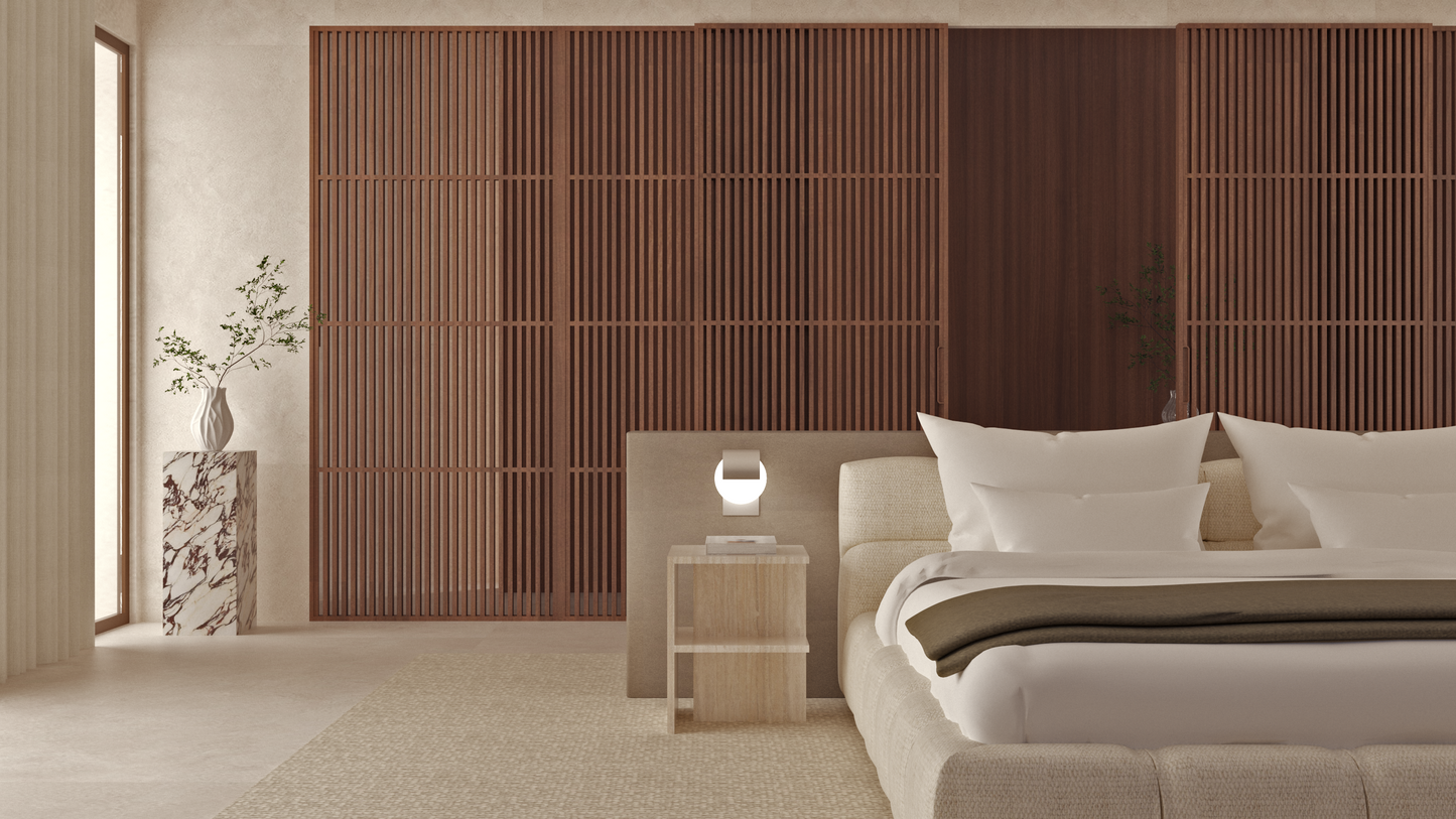 LINEA Bedside Table Travertino