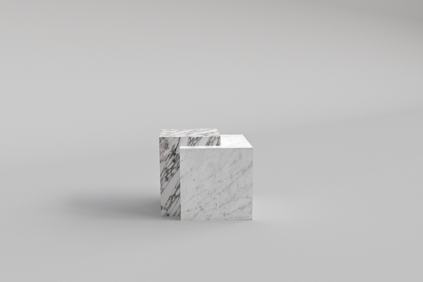 BLOC Side Table Arabescato/Carrara Bianco