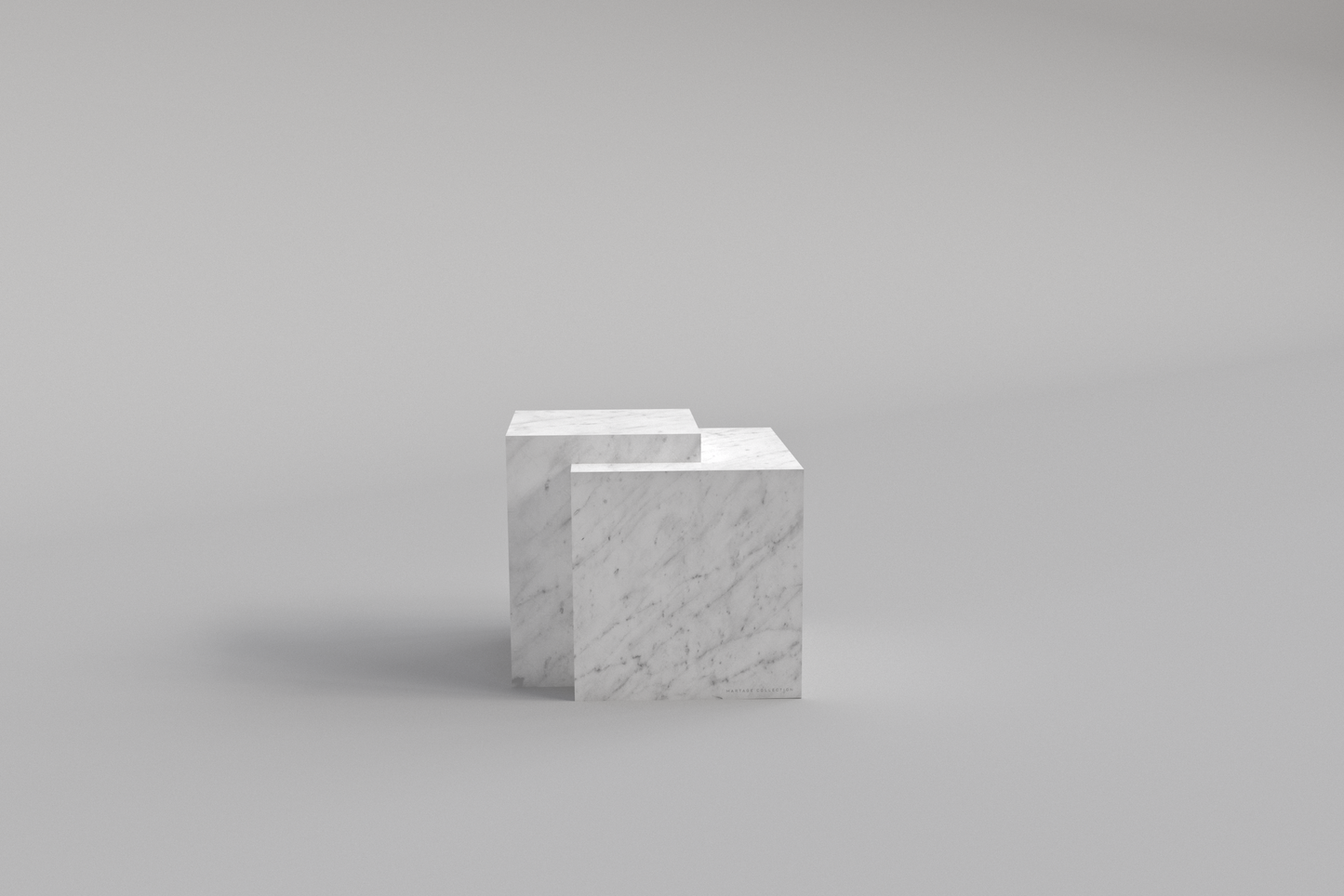 BLOC Side Table Carrara Bianco