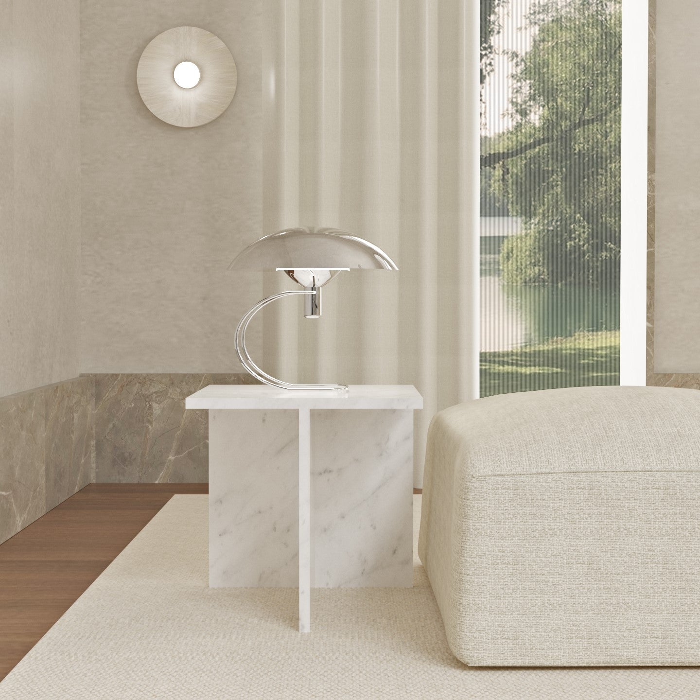 LINEA Side Table Carrara Bianco