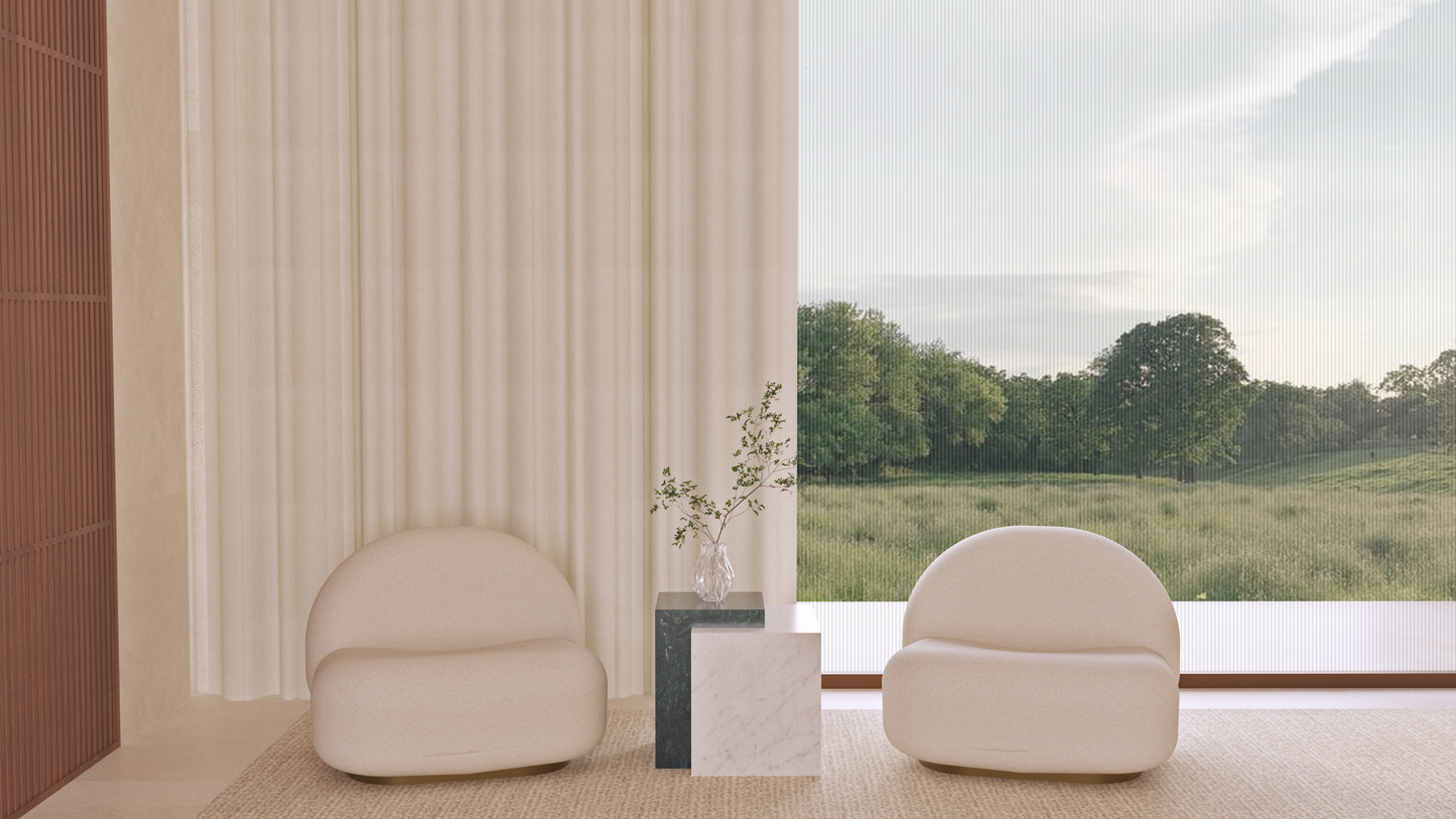 Bloc Side Table Verde Guatemala/Carrara Bianco