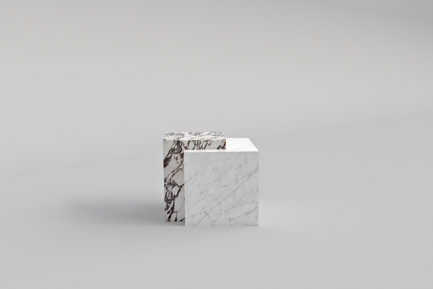 BLOC Side Table Viola/Carrara Bianco