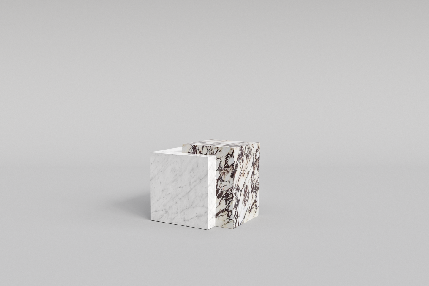 BLOC Side Table Viola/Carrara Bianco