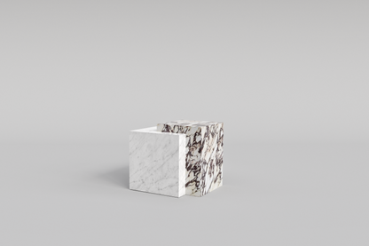 BLOC Side Table Viola/Carrara Bianco